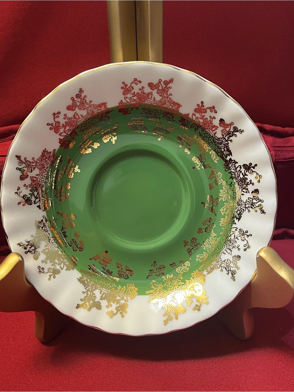 Royal Albert White and Green Porcelain saucer